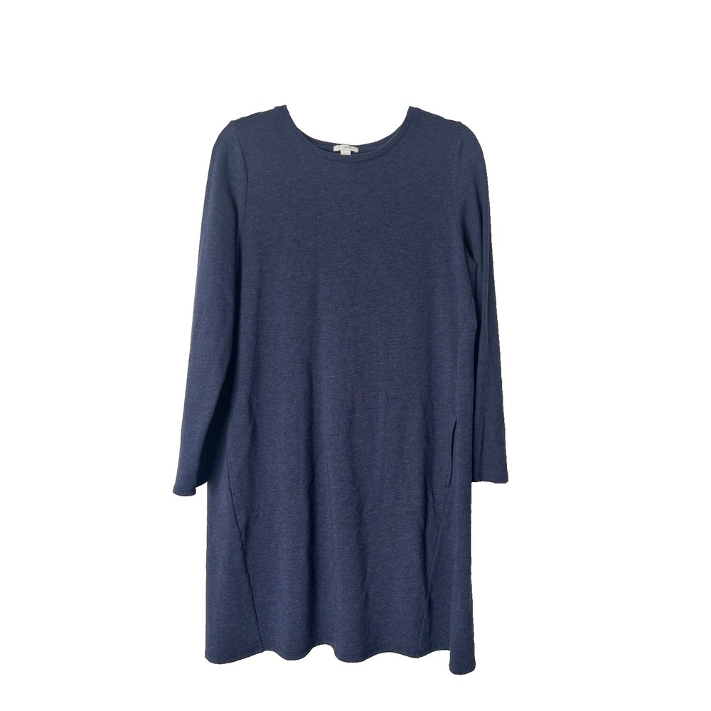 J Jill Pure Jill Tunic Dress Size M Heathered Blue Pima Cotton Modal Blend Shift